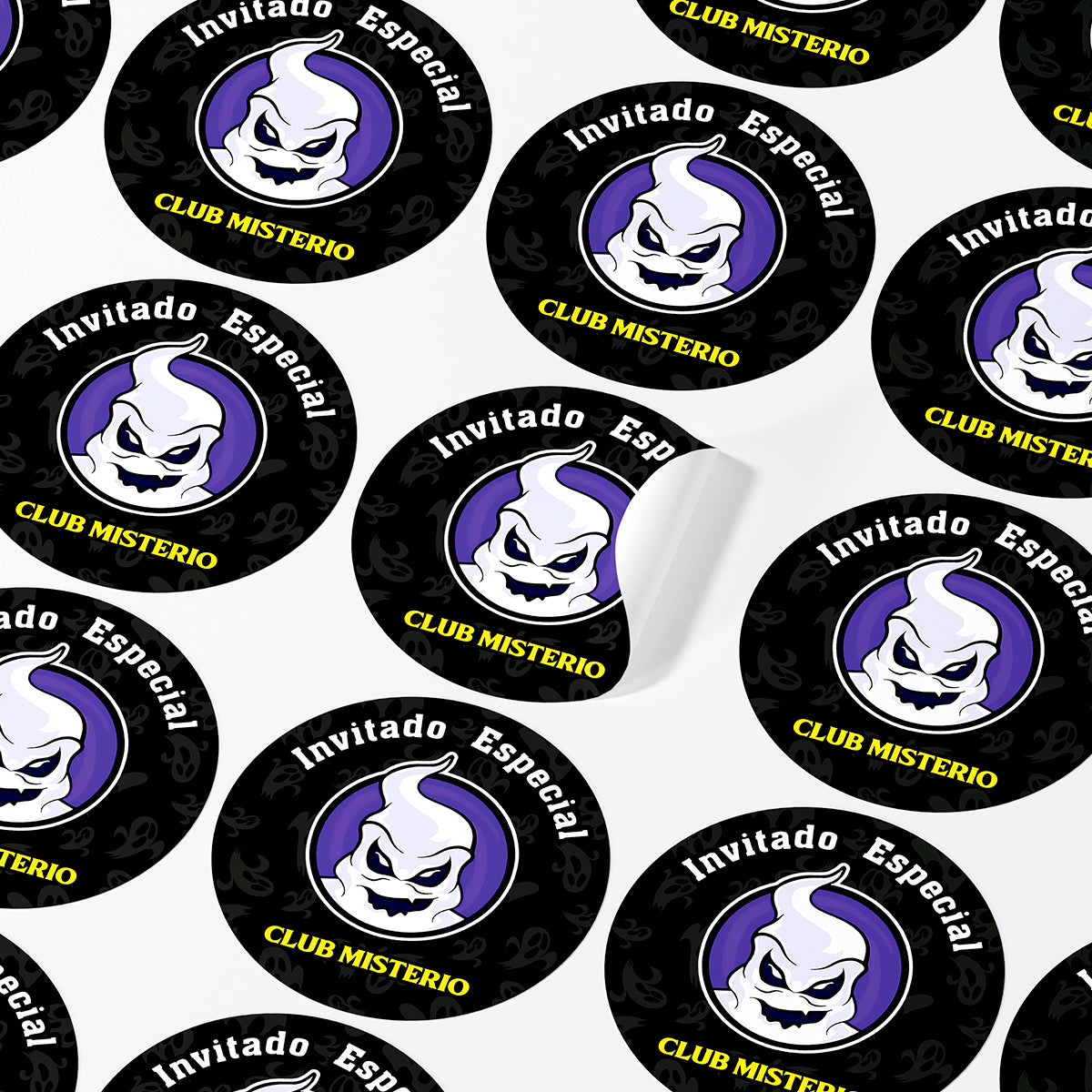 120 Stickers Etiquetas Club Misterio Papel 7cm