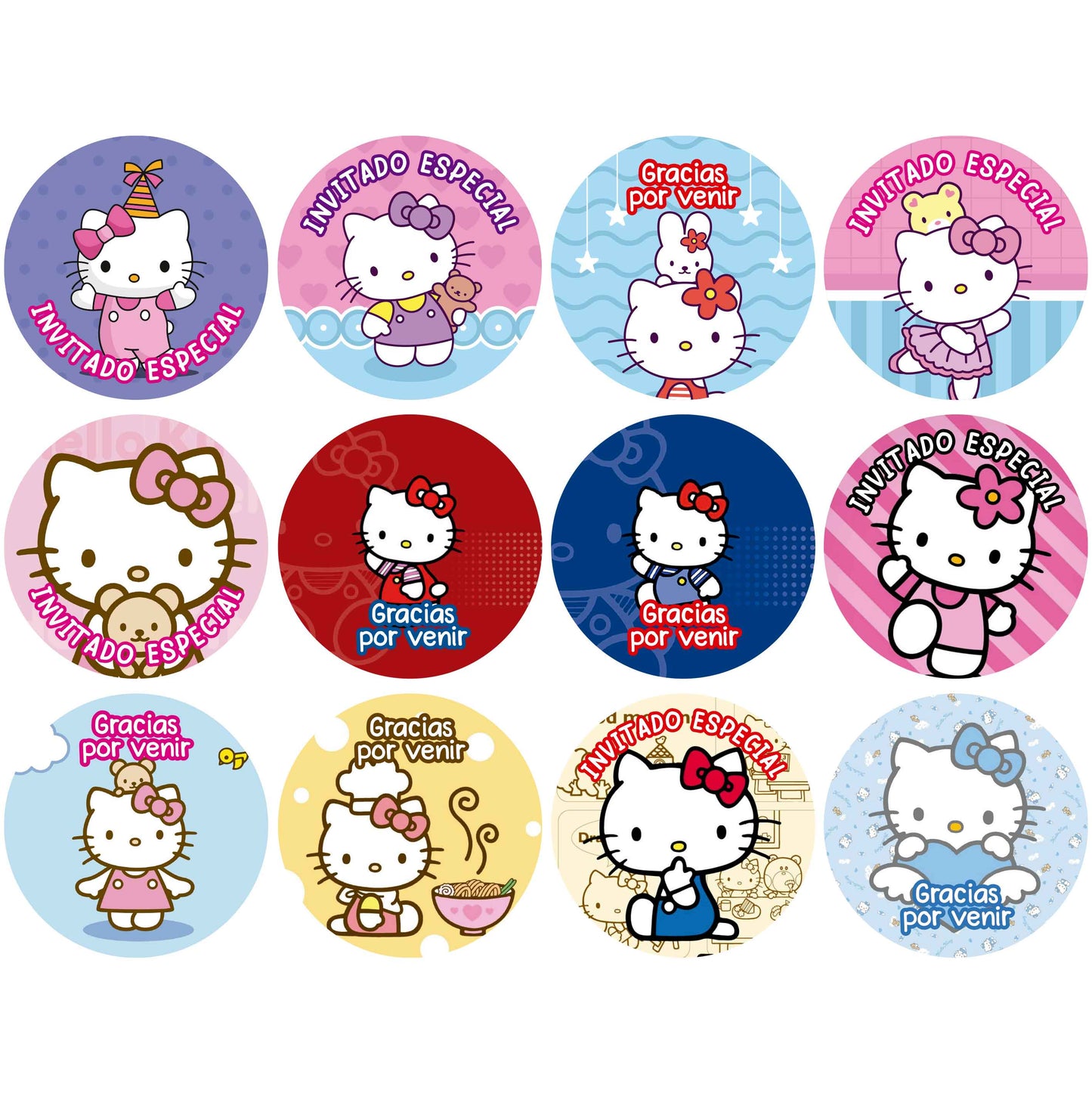 120 Stickers Etiquetas Hello Kitty Papel 7cm