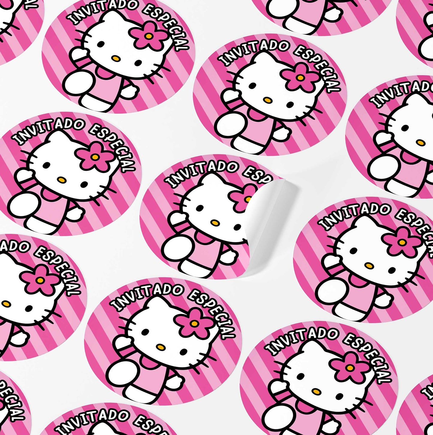 120 Stickers Etiquetas Hello Kitty Papel 7cm