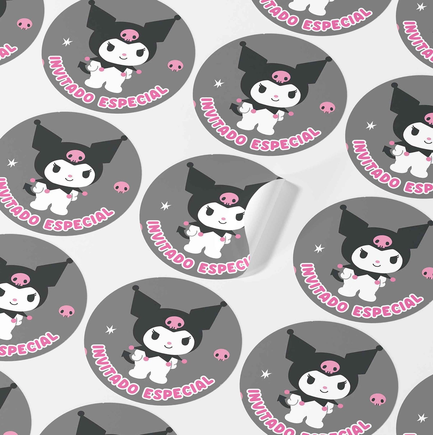 120 Stickers Etiquetas Kuromi Papel 7cm