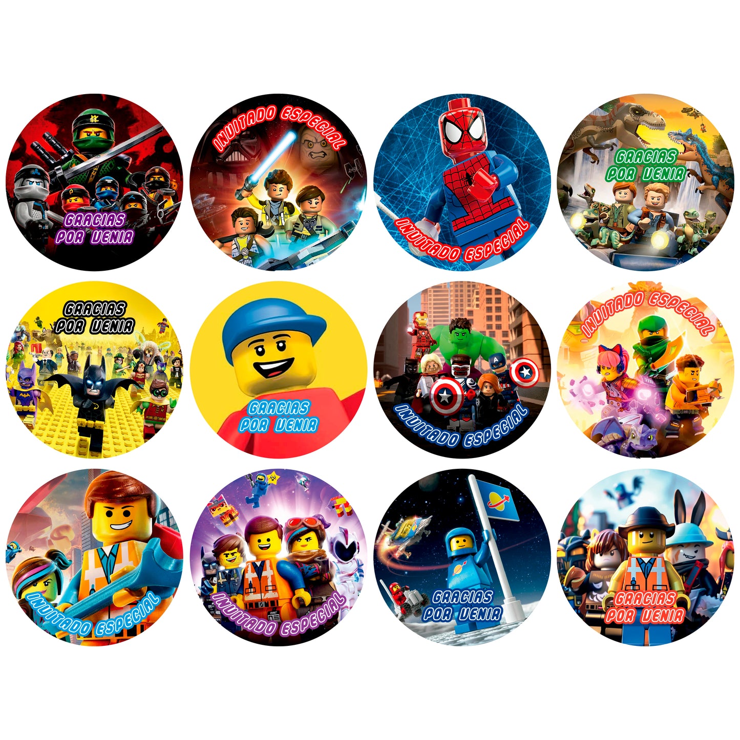 120 Stickers Etiquetas Lego Papel 7cm