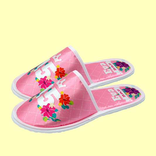 Pantuflas XV rombos rosas